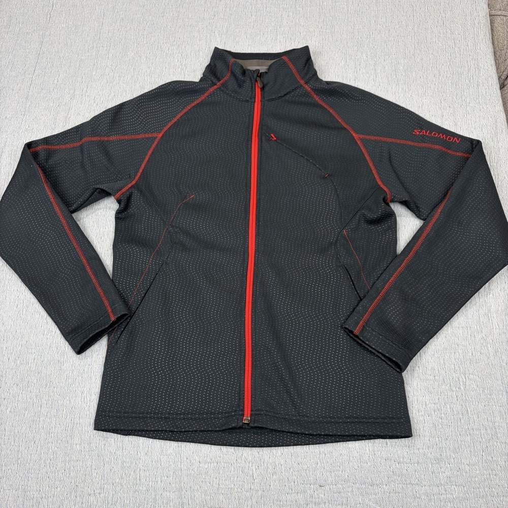 Salomon Jacket Mens Small Black Softshell Full Zip‎ Lightweight Outdoors